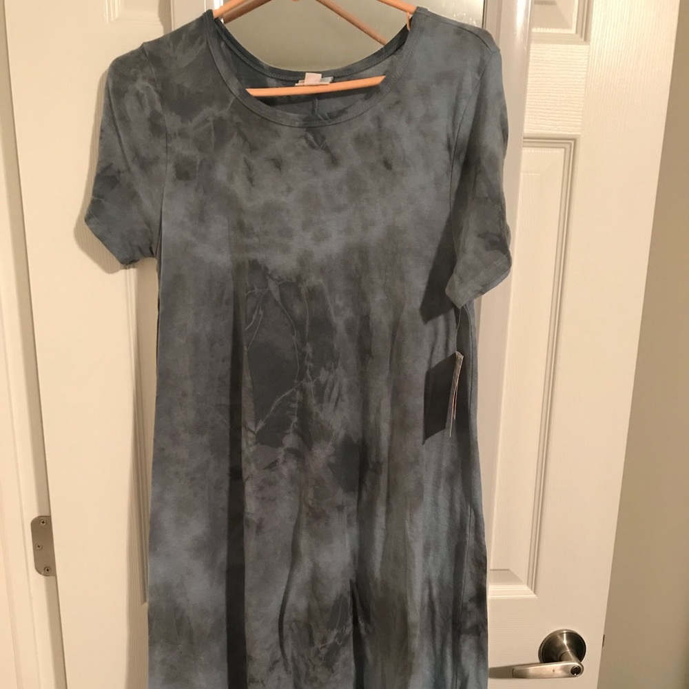 Lularoe Tie Dye Grey/Blue Carly XS